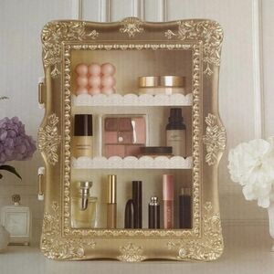 Gold Gilded Display Shelf viral makeup organizer new in box nwt
